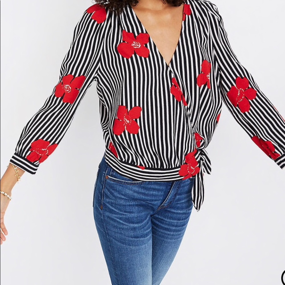 Madewell Wrap Top in Candied Orchids